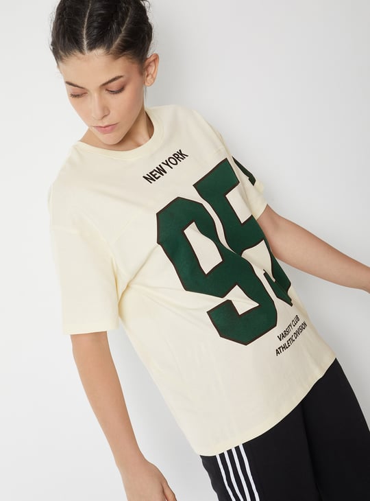 Women Printed Oversized Sports T-shirt - Pack of 2