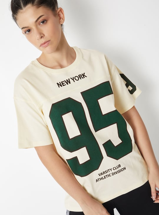 Women Printed Oversized Sports T-shirt - Pack of 2