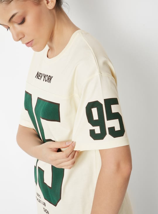 Women Printed Oversized Sports T-shirt - Pack of 2