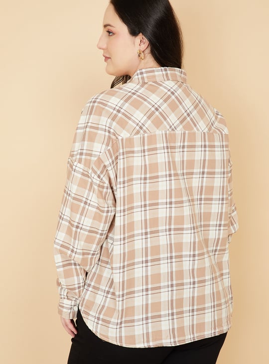 Women Checked Oversized Shirt