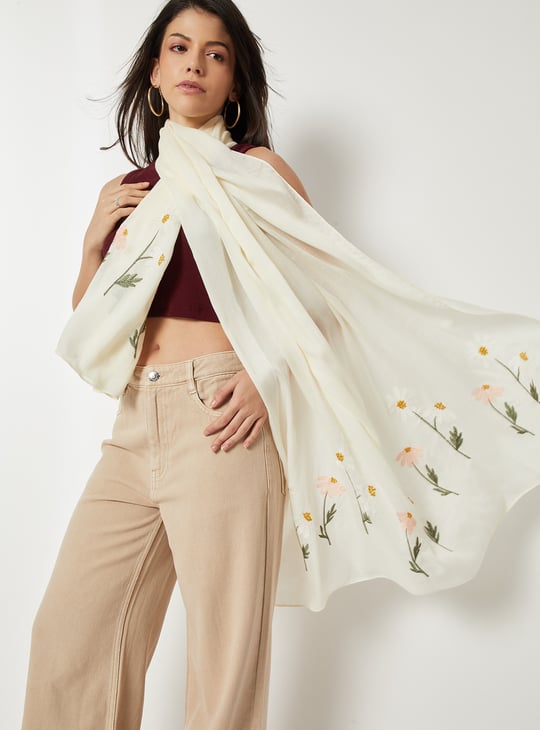 Women Embroidered Scarf | Embroidered