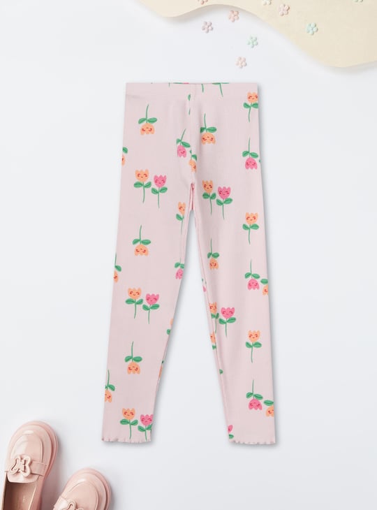 Girls Floral Print Leggings