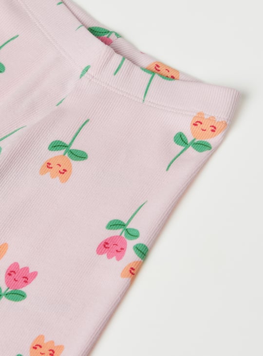 Girls Floral Print Leggings