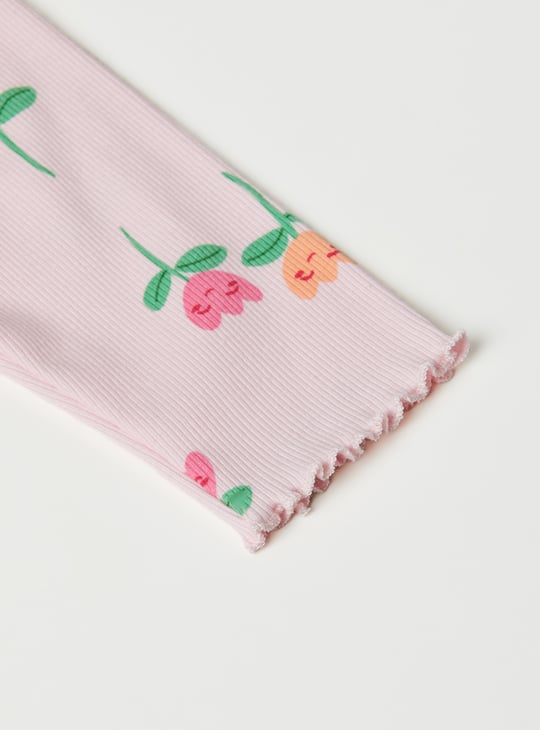Girls Floral Print Leggings