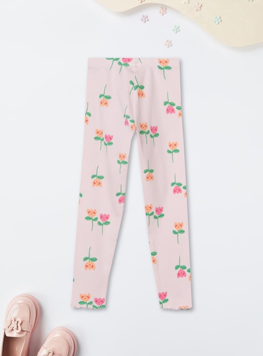 Girls Floral Print Leggings