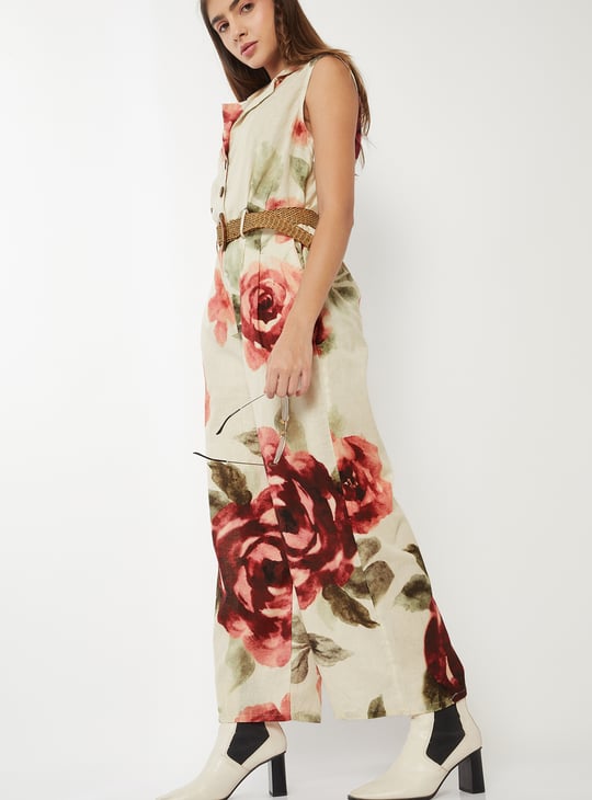 Women Floral Print Ethnic Jumpsuit