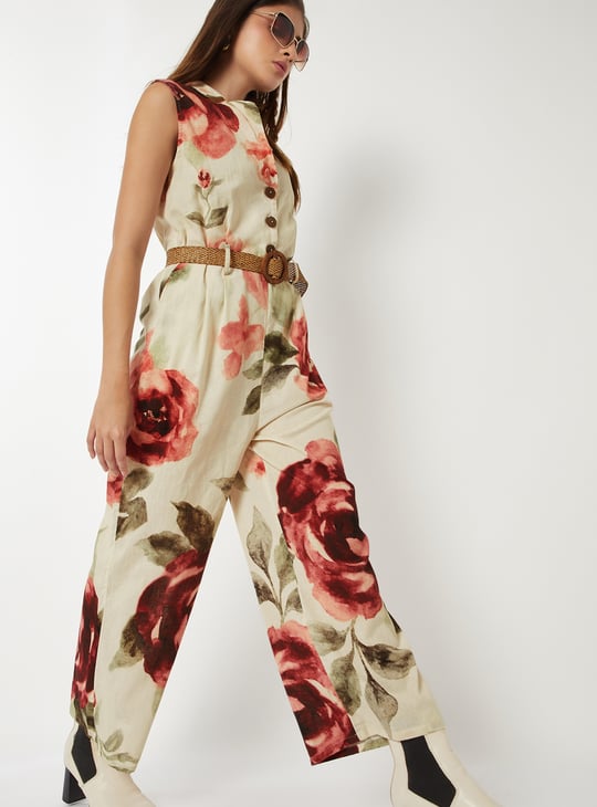 Women Floral Print Ethnic Jumpsuit