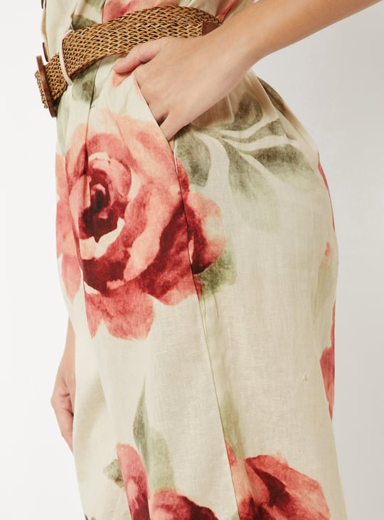 Women Floral Print Ethnic Jumpsuit
