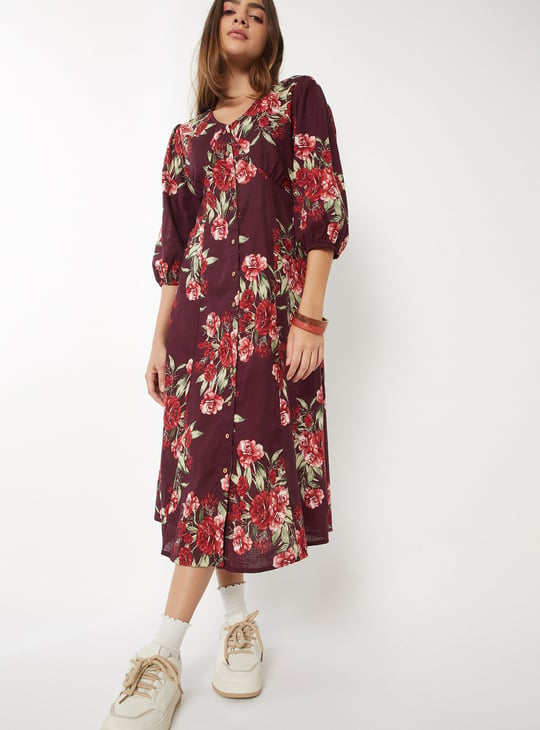 Women Floral Print A-line Dress