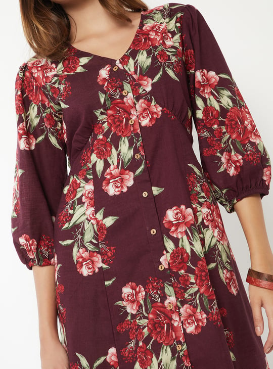 Women Floral Print A-line Dress