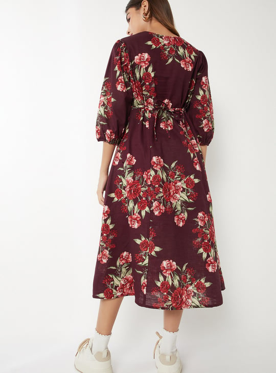 Women Floral Print A-line Dress