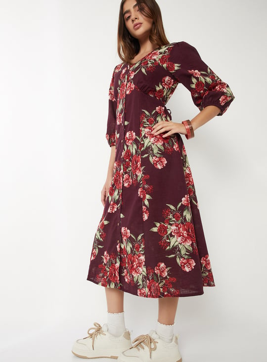 Women Floral Print A-line Dress