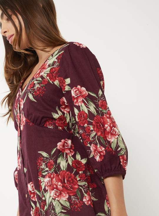 Women Floral Print A-line Dress