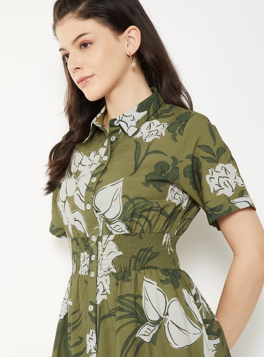 Floral Midi Dress Nordstrom Green Floral Dress Summer Green Buttoned Satin Midi Dress M