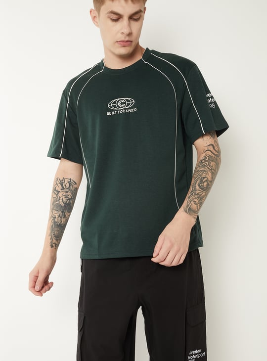 Buy Men Sports T-shirt with Cord Detailing Online at just Rs