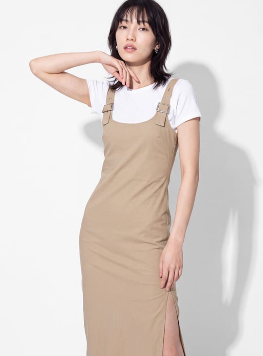 URB_N Women Solid Pinafore Dress