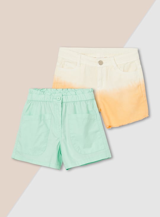 Girls Assorted Woven Shorts - Pack of 2