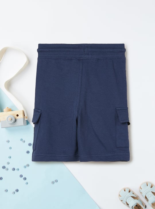Boys Solid Cargo Shorts - Pack of 2