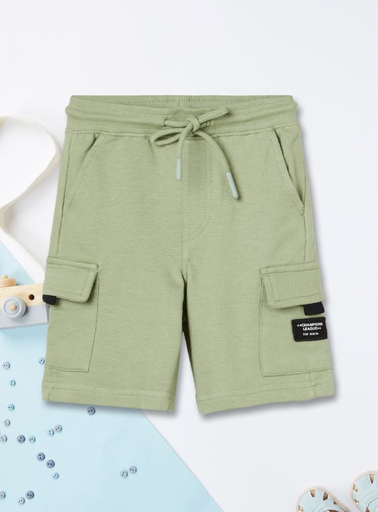 Boys Solid Cargo Shorts - Pack of 2