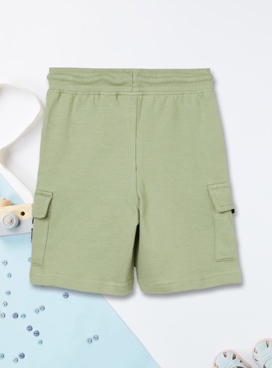 Boys Solid Cargo Shorts - Pack of 2