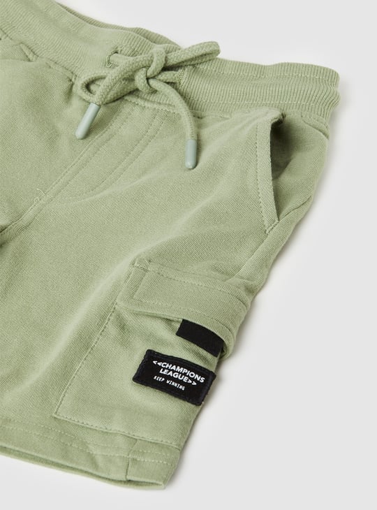 Boys Solid Cargo Shorts - Pack of 2