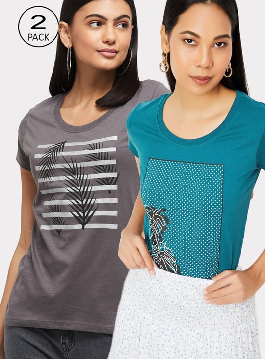 Women Printed T-shirt - Pack of 2