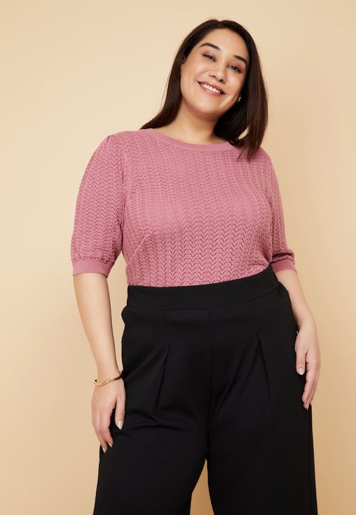Buy Women Textured Knit Top Online at just Rs. 999.0