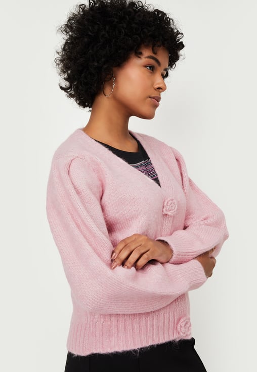Buy Women Floral Knit Cardigan Online at just Rs. 1399.0