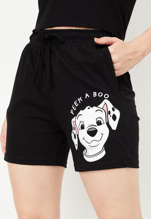 Buy Women 101 Dalmatians Print Knit Shorts Online at just Rs