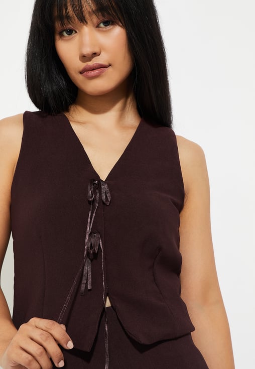 Buy URB_N Women Textured Waistcoat Online at just Rs. 999.0