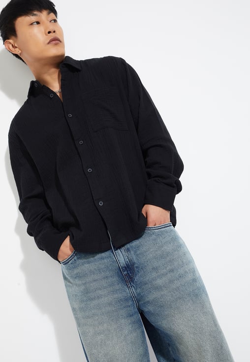 Buy URB_N Men Textured Regular Shirt Online at just Rs. 999.0