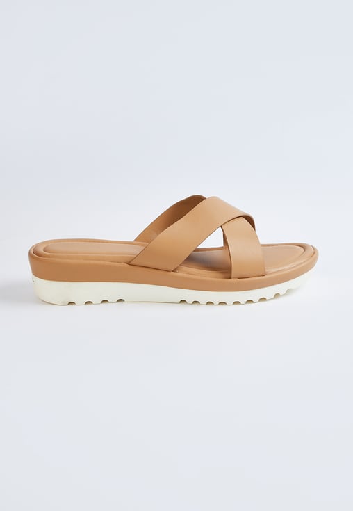 Buy Women Colourblock Cross Strap Platforms Online at just Rs