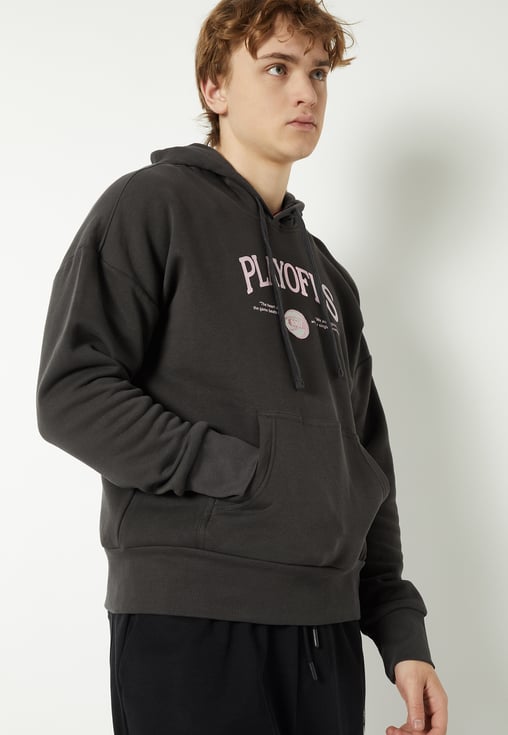 Buy Men Back Print Hooded Athleisure Sweatshirt Online at just Rs