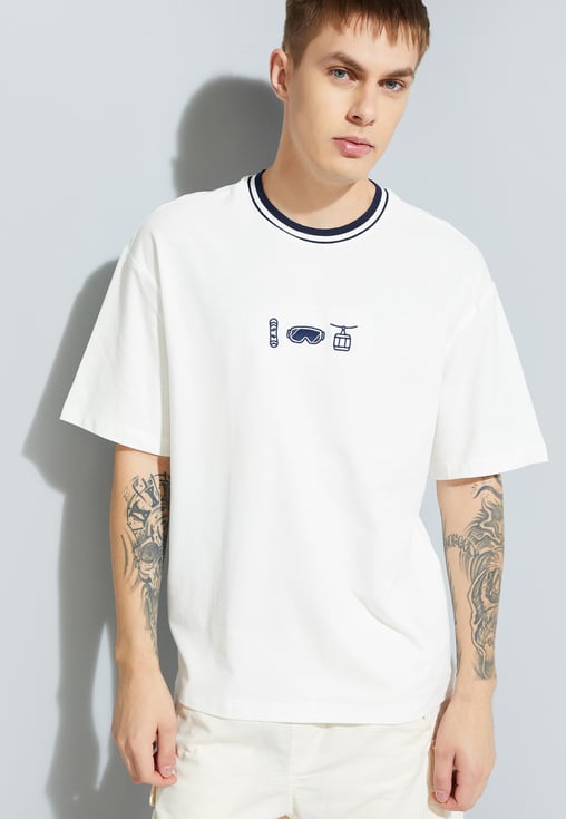 Buy URB_N Men Oversized Embroidered T-shirt Online at just Rs