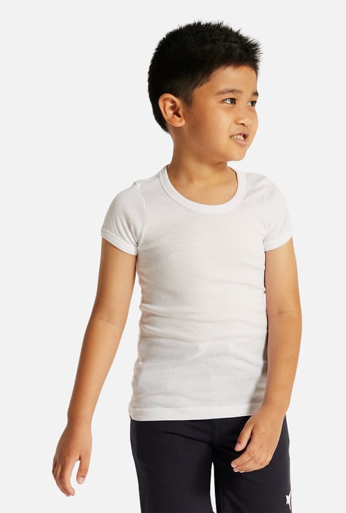 Juniors Solid Vest with Round Neck