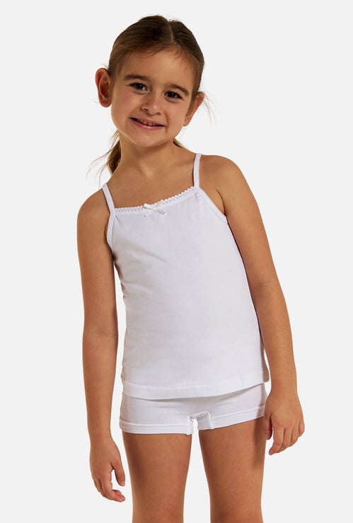 Juniors Lace Detail Camisole with Boyshorts