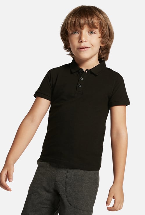Juniors Solid Polo T-shirt