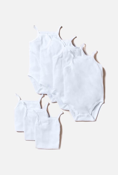 Juniors Solid Sleeveless Bodysuit - Set of 7