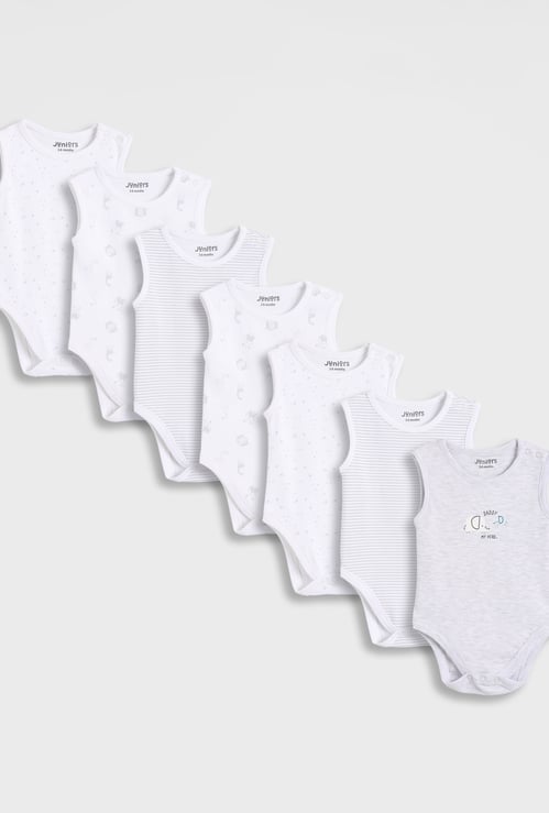 Juniors Printed Sleeveless Bodysuit - Set of 7