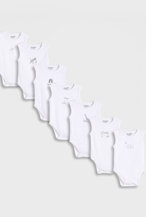 Juniors Printed Sleeveless Bodysuit - Set of 7