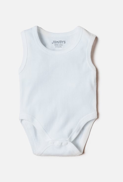 Juniors Textured Sleeveless Bodysuit with Button Closure