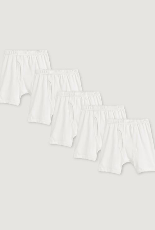 Juniors Solid Trunks with Elasticated Waistband - Set of 5