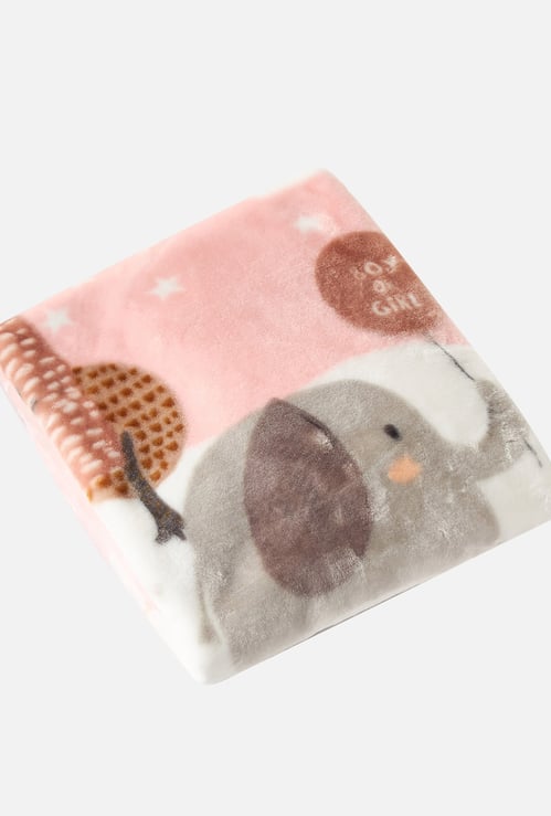 Juniors Elephant Print Baby Blanket - 80x100 cm