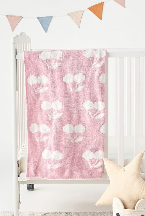 Juniors All-Over Cherry Print Raschel Blanket - 75x100 cm