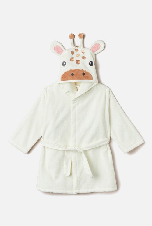 Juniors Giraffe Hooded Bath Robe with Tie-Up Belt