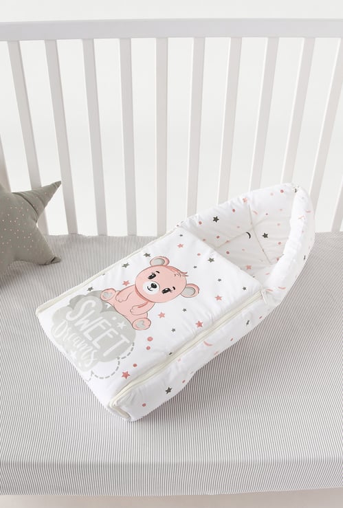 Juniors Bear Print Hooded Nest Bag - 49x72 cm