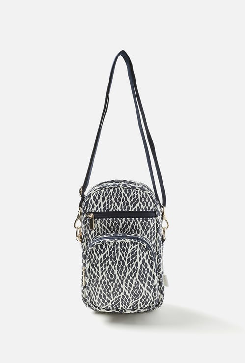 Giggles Leaf Print Crossbody Diaper Bag