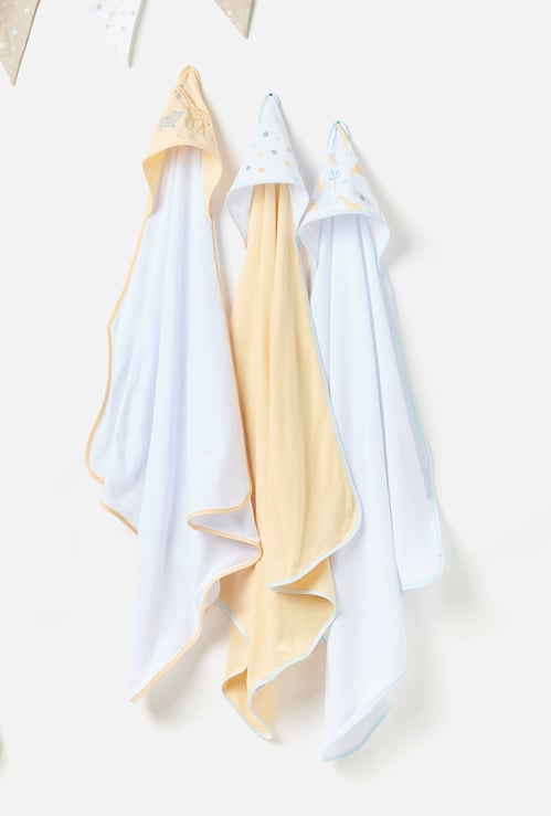 Juniors 3-Piece Safari Print Hooded Towel Set - 76x76 cm