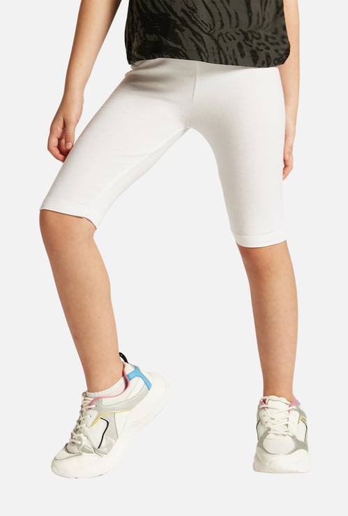Juniors Solid Shorts with Elasticated Waistband