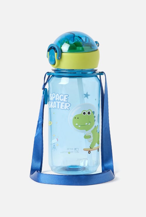 Juniors Tritan Dinosaur Print No Spill Straw Water Bottle - 400 ml